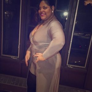 High low jump suit zipper back